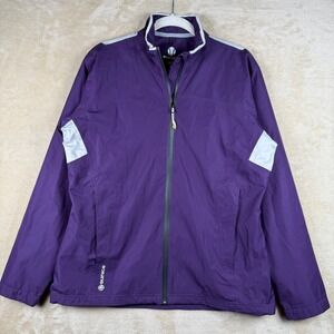 Sunice Typhoon Golf Rain Jacket Women's Large Purple Lightweight Full Zip Active